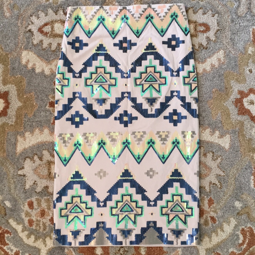 Express Midi Sequin Pencil Skirt